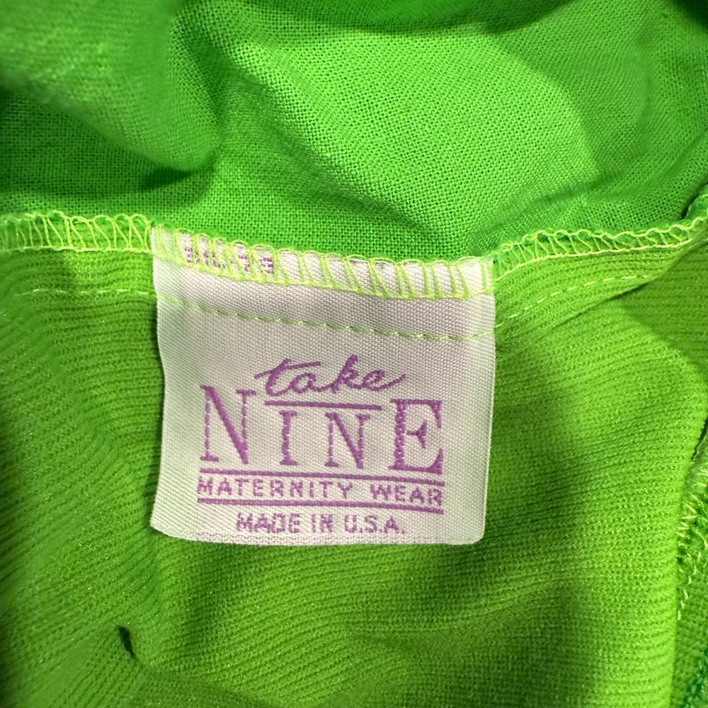 100% Cotton Bright Green Maternity Shorts - Picture 3 of 4